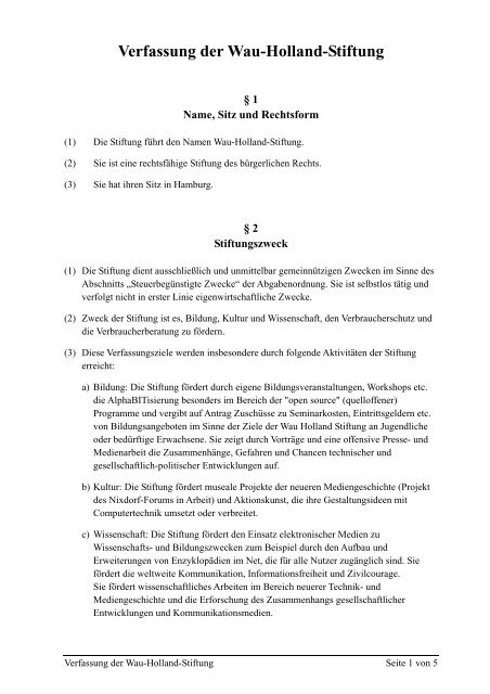 Stiftungs-Verfassung - …